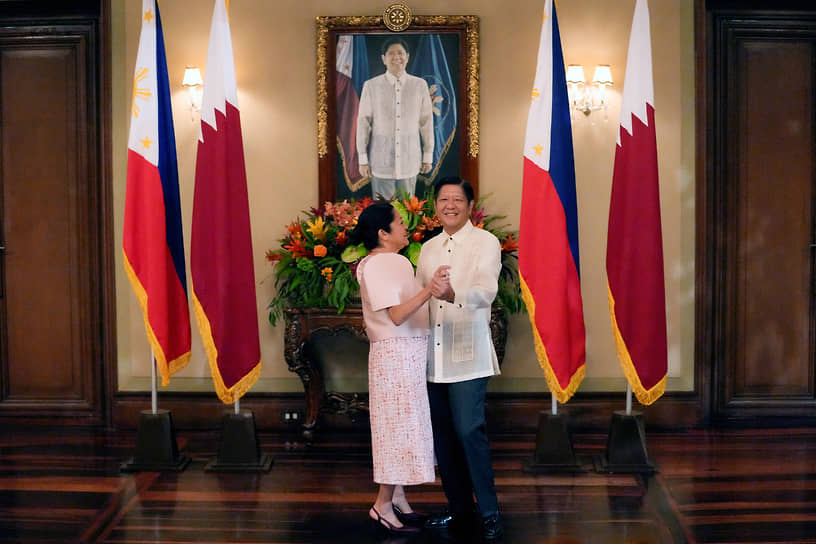 Президент Филиппин Фердинанд Маркос-младший со своей женой Лизой в президентском дворце Малакананг