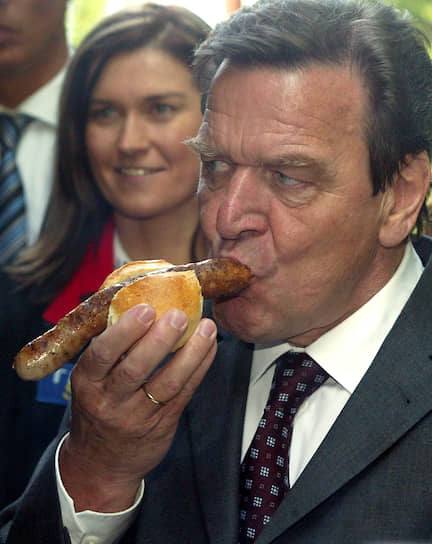 «Мне позволено есть все»&lt;br>
Бывший канцлер ФРГ Герхард Шрёдер является большим поклонником блюда карривурст (популярное в Германии изделие фастфуда: жареная сарделька со специальным соусом на основе кетчупа)  
