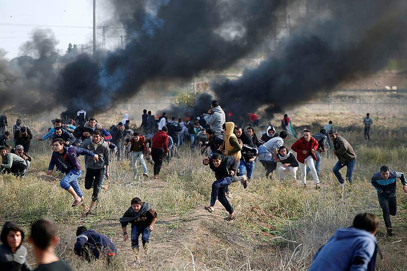 Сектор Газа. Столкновения между израильской полицией и палестинцами