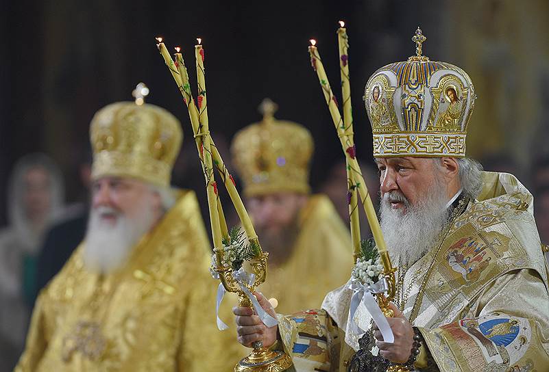 Патриарх Московский и всея Руси Кирилл во время рождественской службы