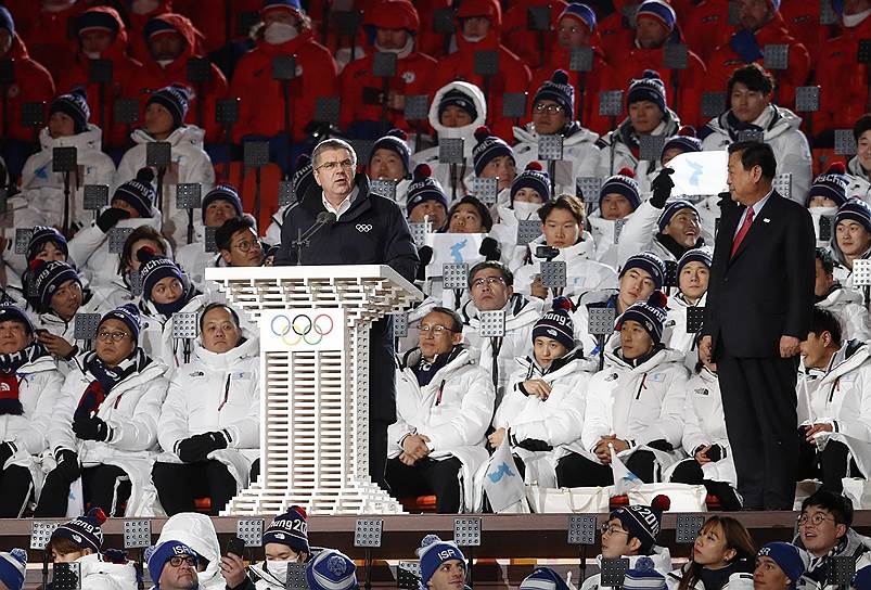 Президент МОК Томас Бах во время открытия Олимпийских игр