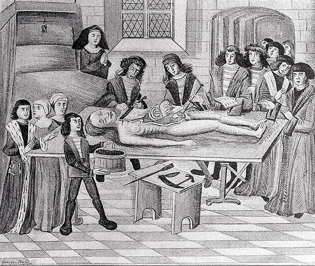 Во французской средневековой медицинской школе в Монпелье уроки анатомии были одними из самых важных