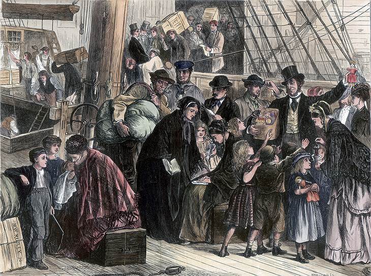 В конце XIX века началась массовая миграция из Европы