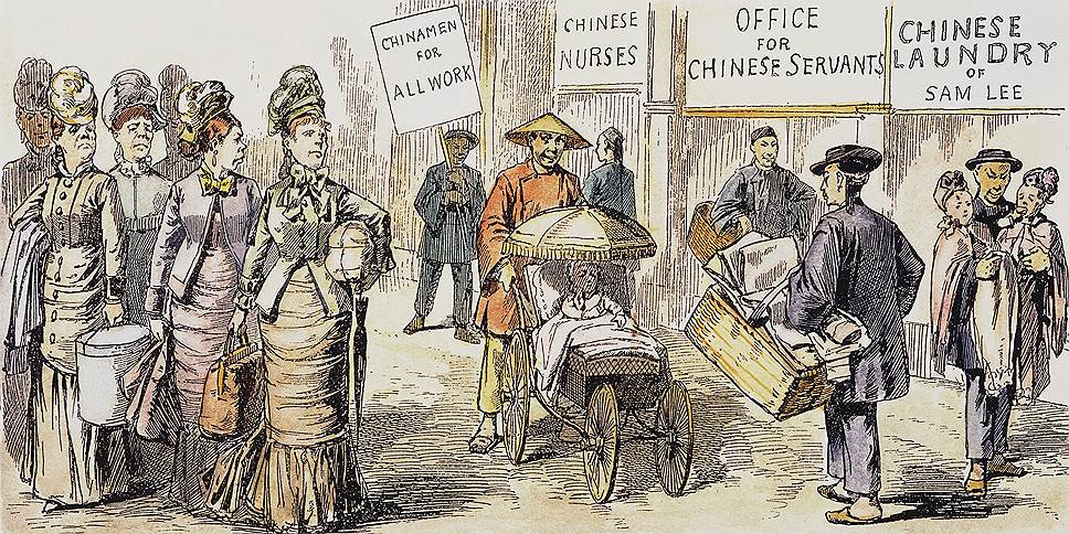 К концу XIX века наплыв китайцев в США стал вызывать раздражение и насмешки в обществе