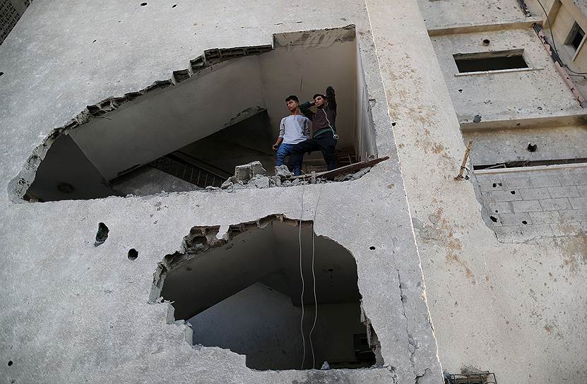 Сектор Газа. Последствия ответного авиаудара Израиля 