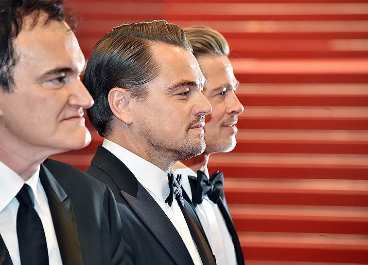 21 мая, Канн. Слева направо: американский кинорежиссер Квентин Тарантино, актеры Леонардо Ди Каприо и Брэд Питт перед премьерой фильма «Однажды... в Голливуде»