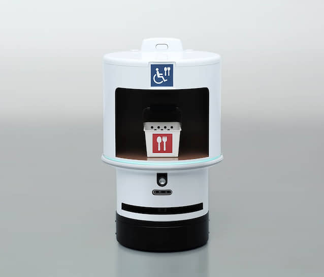 Робот DSR (Delivery Support Robot) будет доставлять напитки и другие товары зрителям, если они закажут продукты через специальный планшет