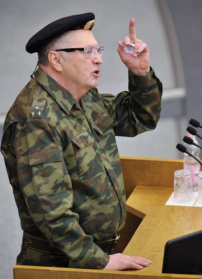 2014 год. Член комитета Госдумы России по обороне Владимир Жириновский во время выступления на пленарном заседании