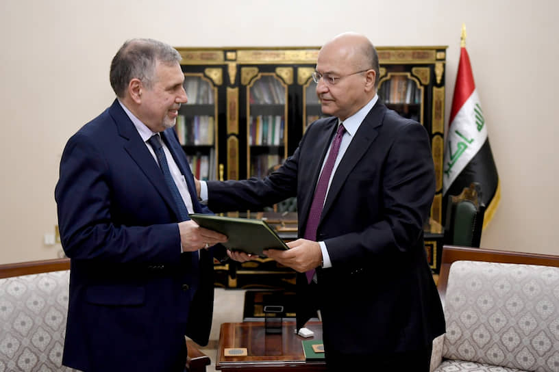 Президент Ирака Бархам Салех и новый премьер-министр Ирака Мухаммад Тауфик Аляуи