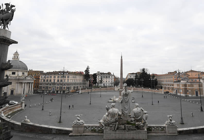 Площадь Пьяцца-дель-Пополо. Рим, Италия