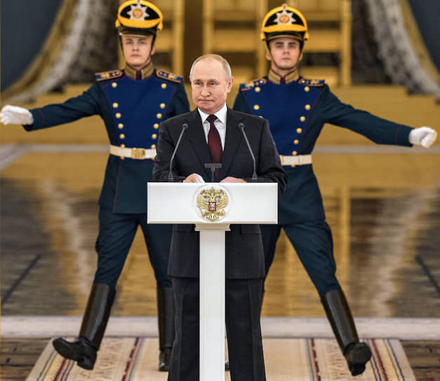 1 декабря 2021 года. Владимир Путин (в центре) на церемонии вручения верительных грамот иностранным послам в Кремле