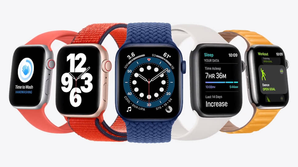 Компания Apple на онлайн-презентации представила две новые модели смарт-часов Apple Watch — Series 6 (на фото) и SE