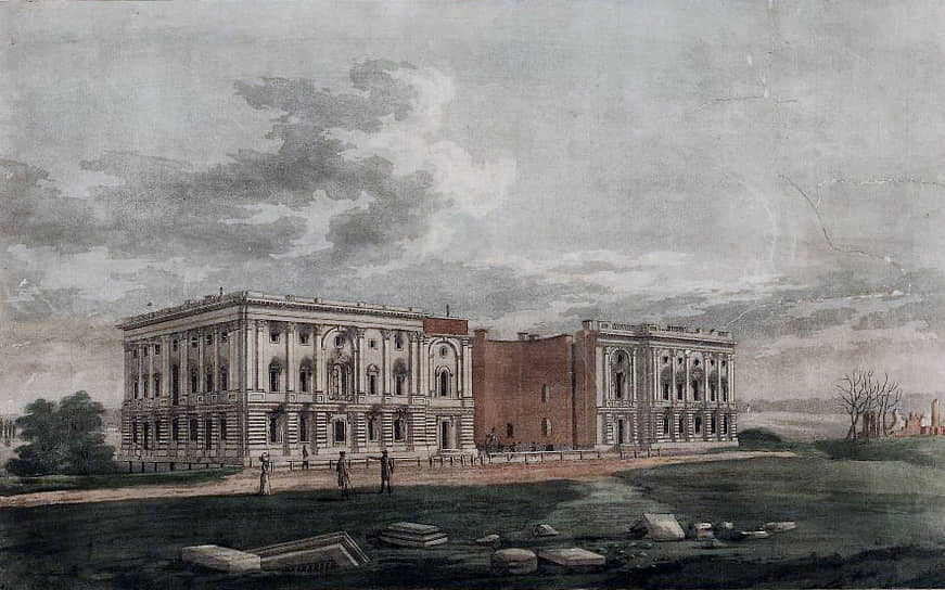 Здание Капитолия США, поврежденное огнем в результате войны 1812 года