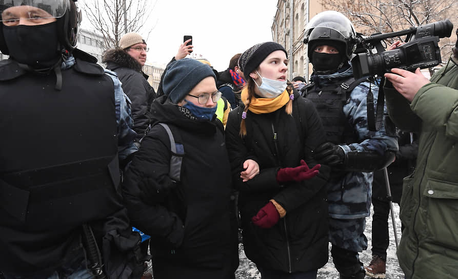 Задержание участников акции протеста в Москве