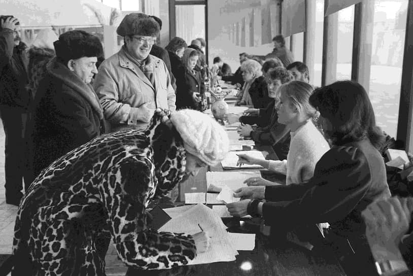 Один из избирательных участков Вильнюса во время проведения референдума по вопросу о сохранении СССР