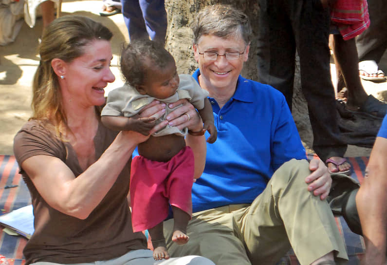 Билл и Мелинда Гейтс во время визита в Индию. 2011 год 