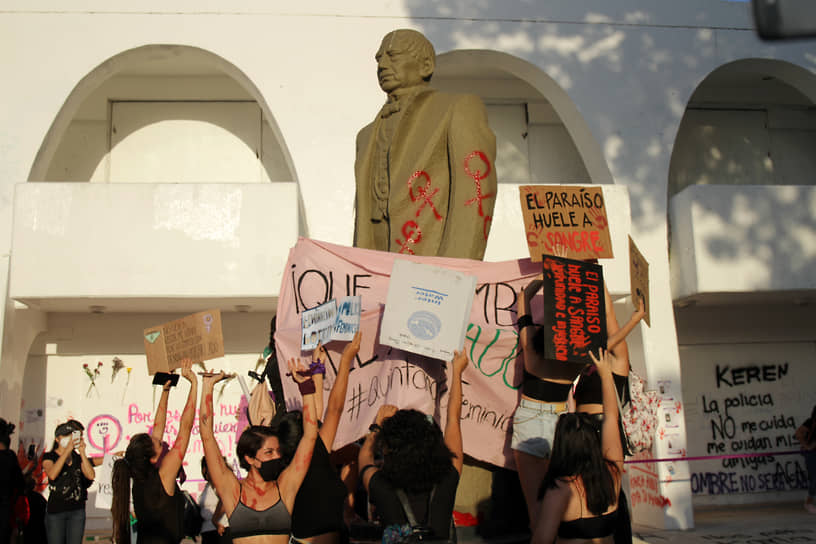 Акции протеста в Канкуне из-за убийства Виктории Салазар 