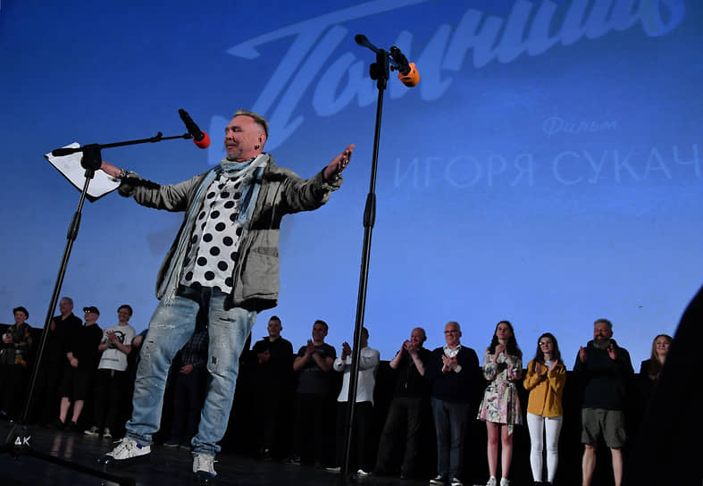 Режиссер Гарик Сукачев на премьере своего фильма «Помнишь» в Доме Кино