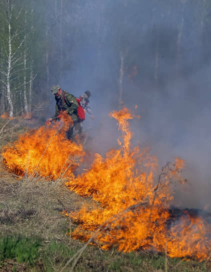 Тушение пожара в Новосибирской области