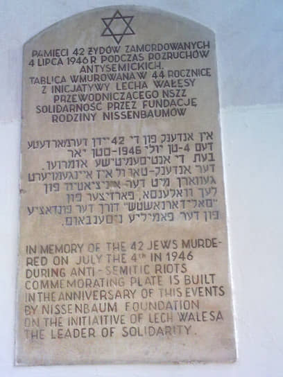 Памятная доска на бывшем доме еврейской общины на улице Планты была установлена через 60 лет после погрома