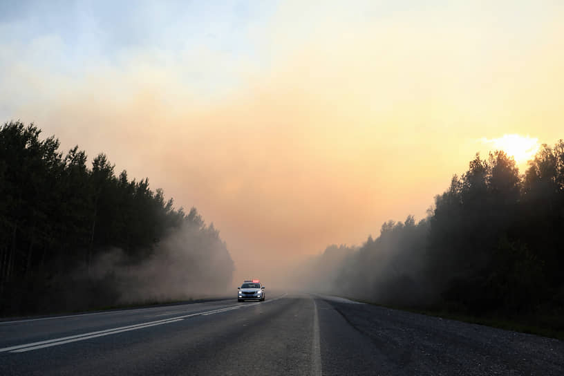Лесной пожар в окрестностях горы Волчихи