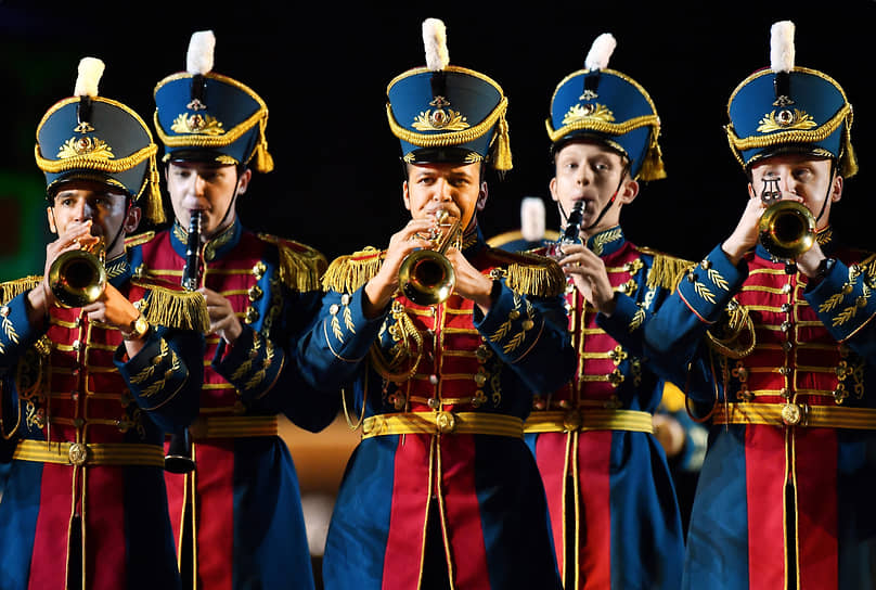 Образцово-показательный оркестр Вооруженных сил Республики Беларусь во время церемонии