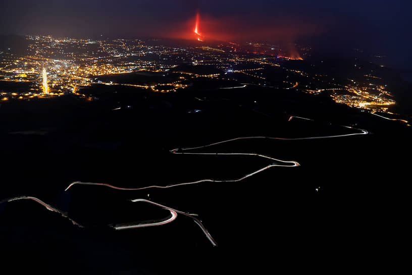 Тихарафе, Испания. Извержение вулкана на острове Ла-Пальма 