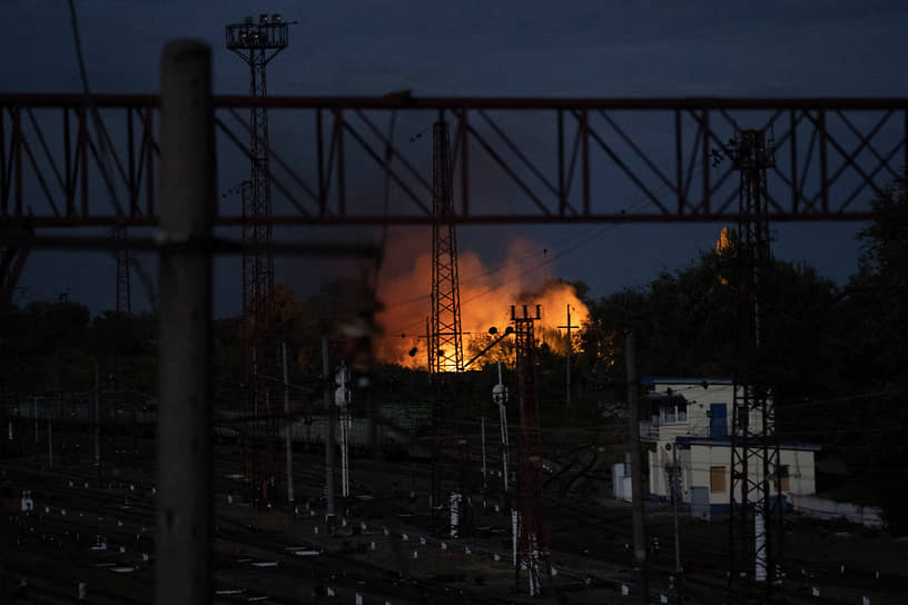 Пожар в Покровске под Донецком