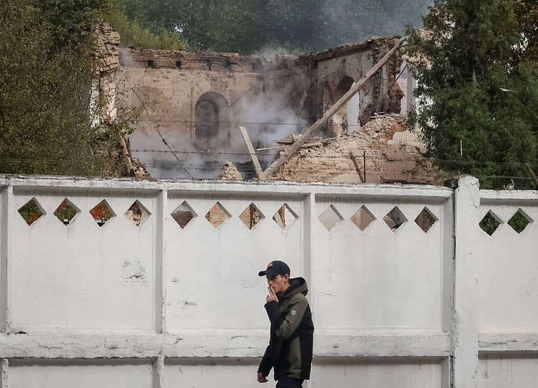 Поврежденное здание в городе Белая Церковь Киевской области