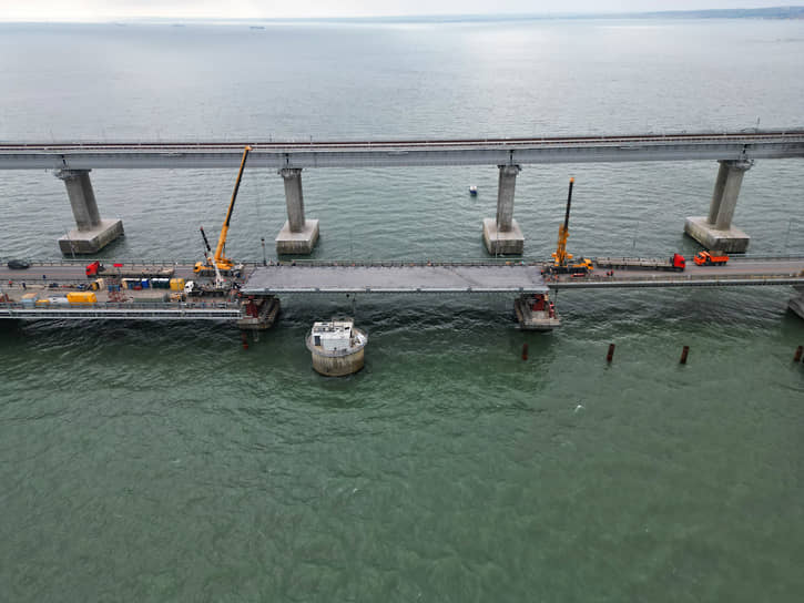 Ремонт Крымского моста после теракта