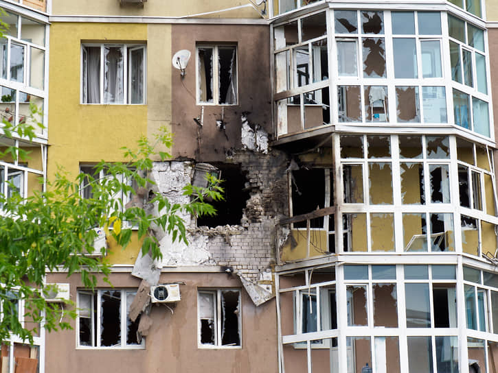 Последствия падения беспилотника в центре Воронежа