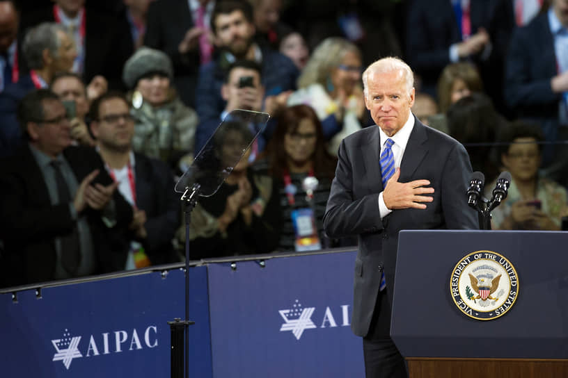 Вице-президент Джо Байден во время выступления на политической конференции AIPAC в Вашингтоне, 20 марта 2016 год