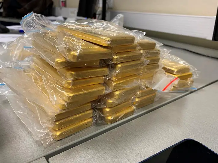 Российские таможенники пресекли контрабанду золотых слитков на 800 млн рублей