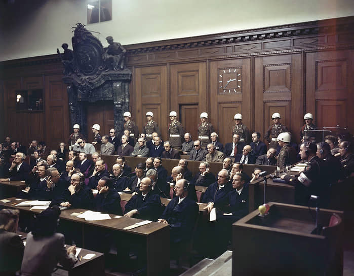 Оглашение приговора по делу о военных преступлениях в Нюрнберге, 1946 год
