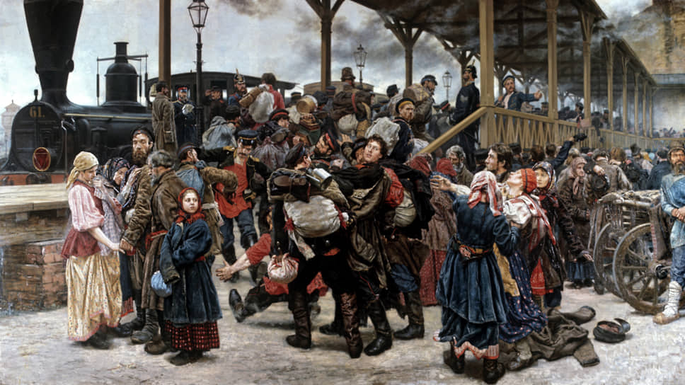 Картина «Проводы на войну», худ. Константин Савицкий, 1888 год