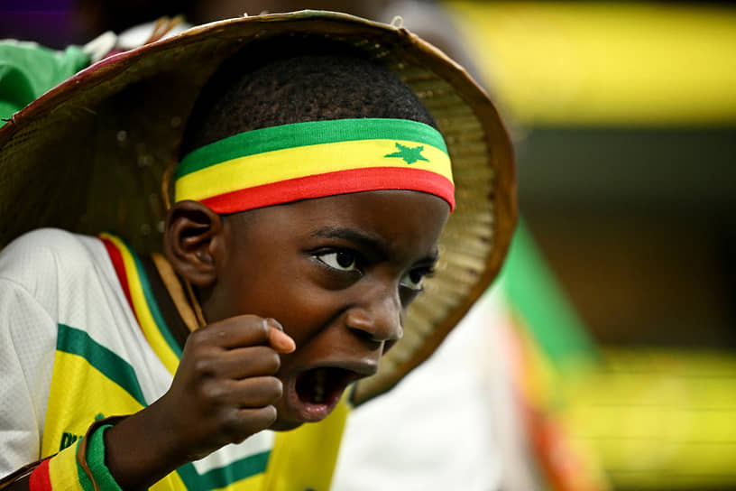 Юный болельщик из Сенегала поддерживает национальную сборную 