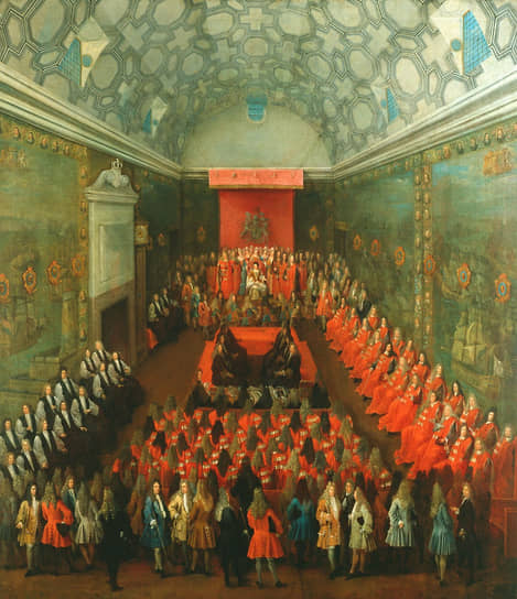 Королева Анна в Палате лордов. Питер Тиллеманс, между 1708 и 1714 годом