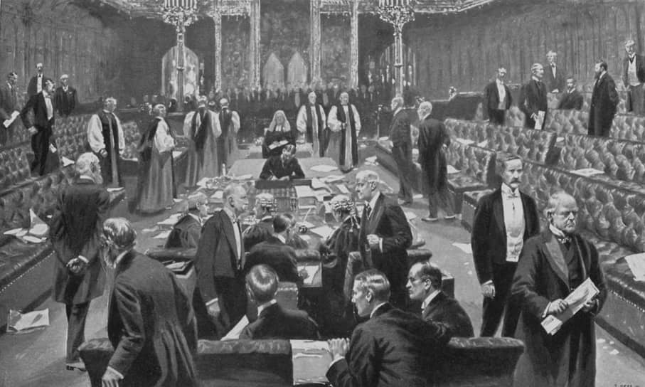 Принятие законопроекта о парламенте в Палате лордов. Сэмюэл Бегг, 1911 год