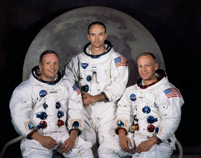 Участники миссии «Аполлон-11» (слева направо): Нил Армстронг, Базз Олдрин и Майкл Коллинз