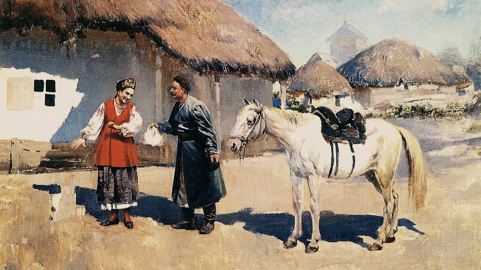 Картина «А что скажет мама?» Сергея Васильковского, 1911 год