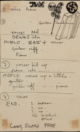 Пометки к песне Hey Jude, сделанные Полом Маккартни. NFT-коллекция Джулиана Леннона