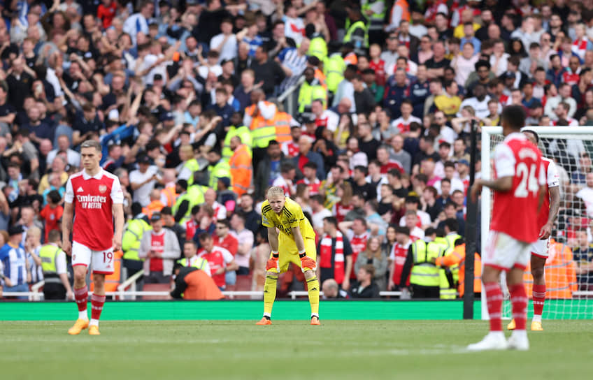 Момент матча «Арсенала» и «Брайтона»: расстроенные лондонцы после пропущенного гола