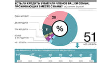 Чуть менее половины российских семей имеют кредиты