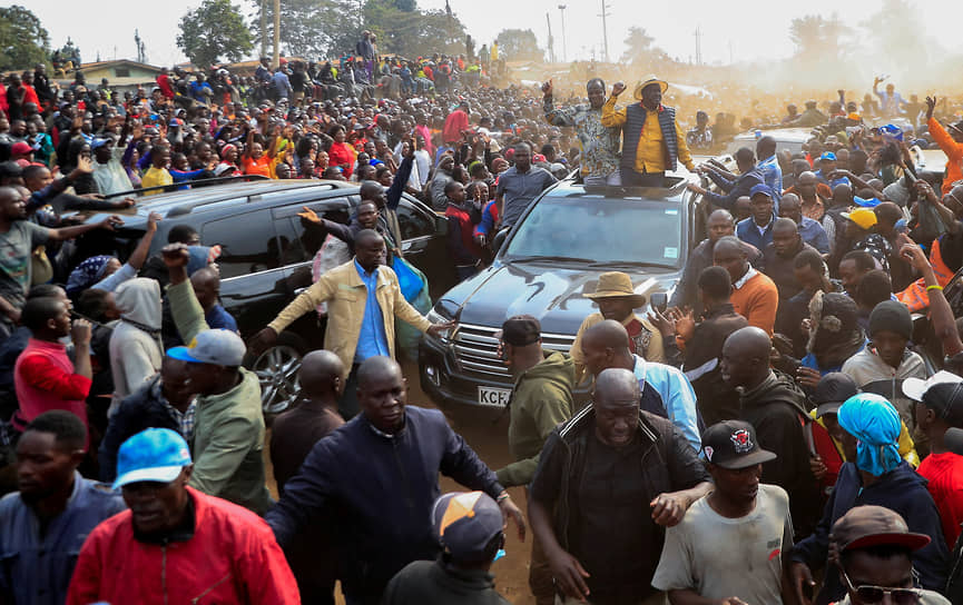 Найроби. Лидер кенийской оппозиции Раила Одинга на митинге против законопроекта о государственных финансах

