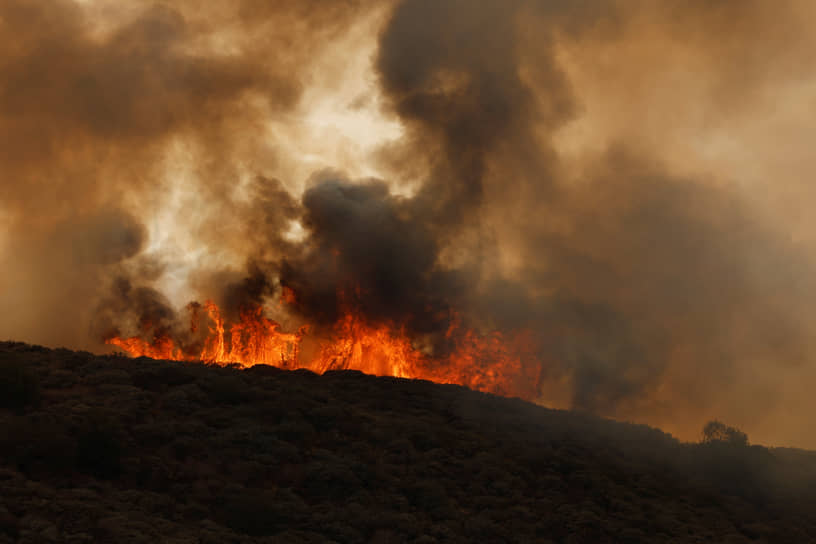 Испания. Лесной пожар на острове Гран-Канария
