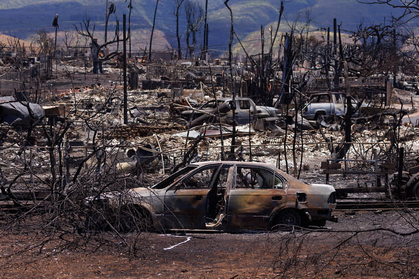 Лахайна, США. Последствия природного пожара на острове Мауи на Гавайях