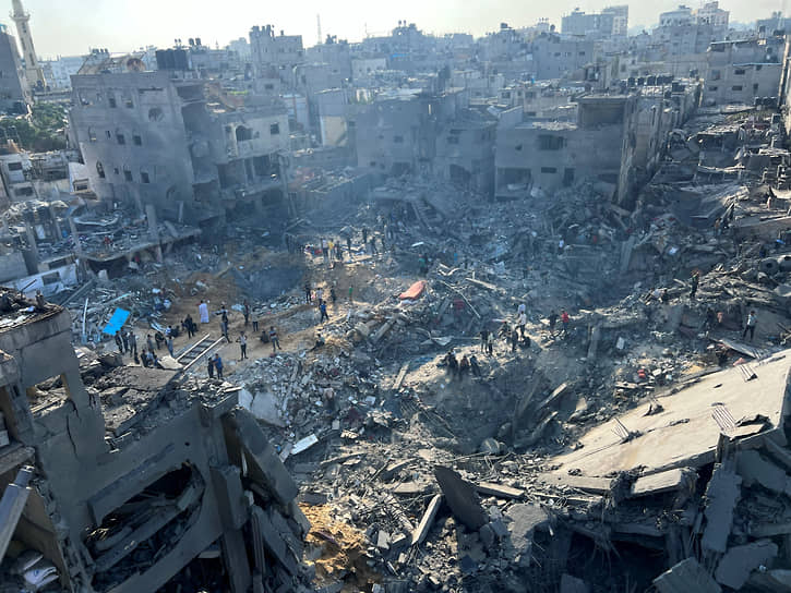 Разрушения в Джабалии — квартале сектора Газа, где располагается лагерь палестинских беженцев