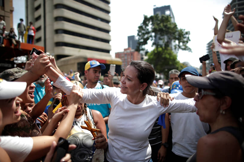 Мария Корина Мачадо в венесуэльской политике не новичок (на фото: протесты 2019 года)