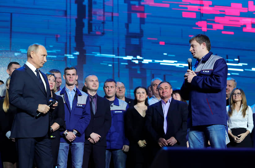 Владимир Путин на встрече с рабочими завода ГАЗ в Нижнем Новгороде