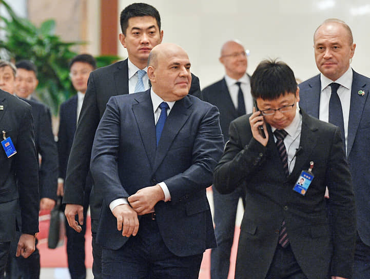 Пекин. Премьер-министр РФ Михаил Мишустин перед началом встречи с председателем КНР Си Цзиньпином 